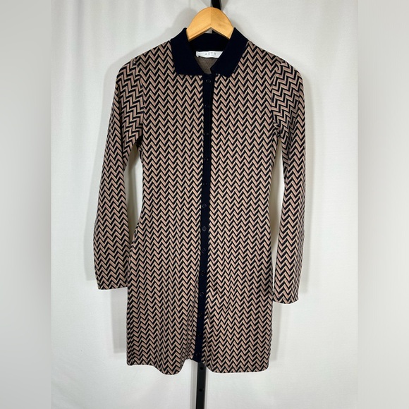 ASTR Kambrie Collared Chevron Mini Dress - Navy Pink - Size Small - Picture 5 of 13